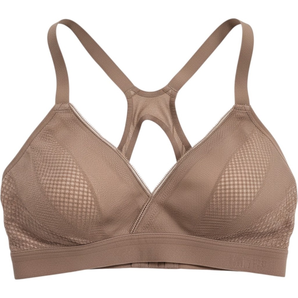 Lululemon Like Nothing Bra 36B Taupe Beige Brown Wireless Racerback Textured